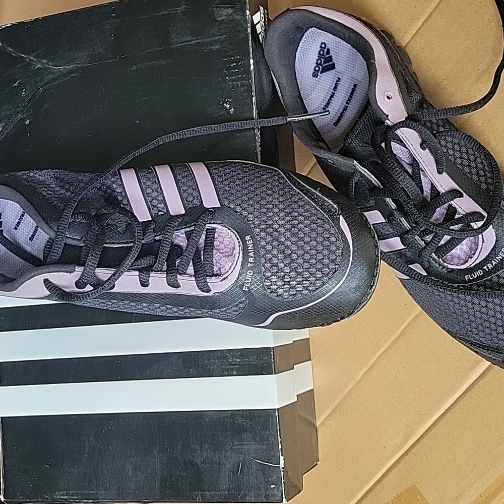 ADIDAS Trainers, Women’s size 8 Black and Lavender